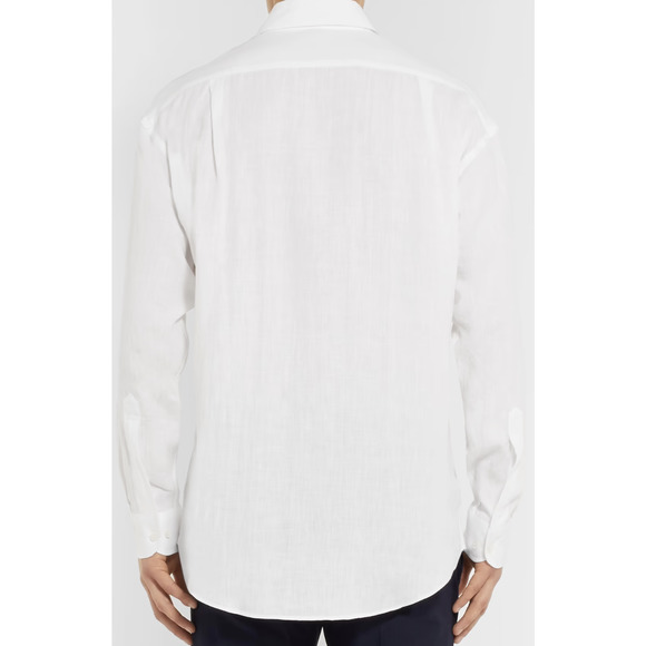 ANDERSON & SHEPPARD Linen White button Shirt - Picture 5 of 6